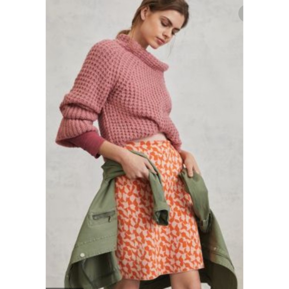 Anthropologie Pink Orange Sweater Skirt